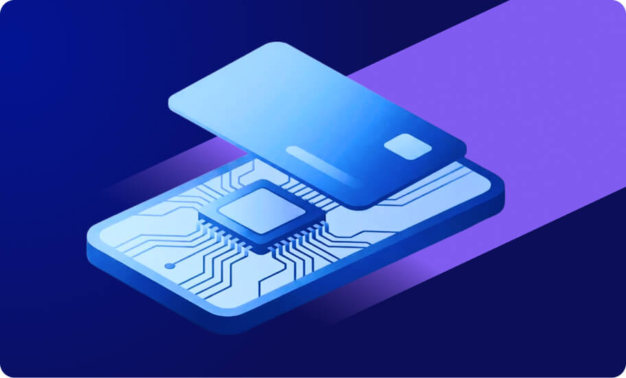Nium virtual card payment device illustration