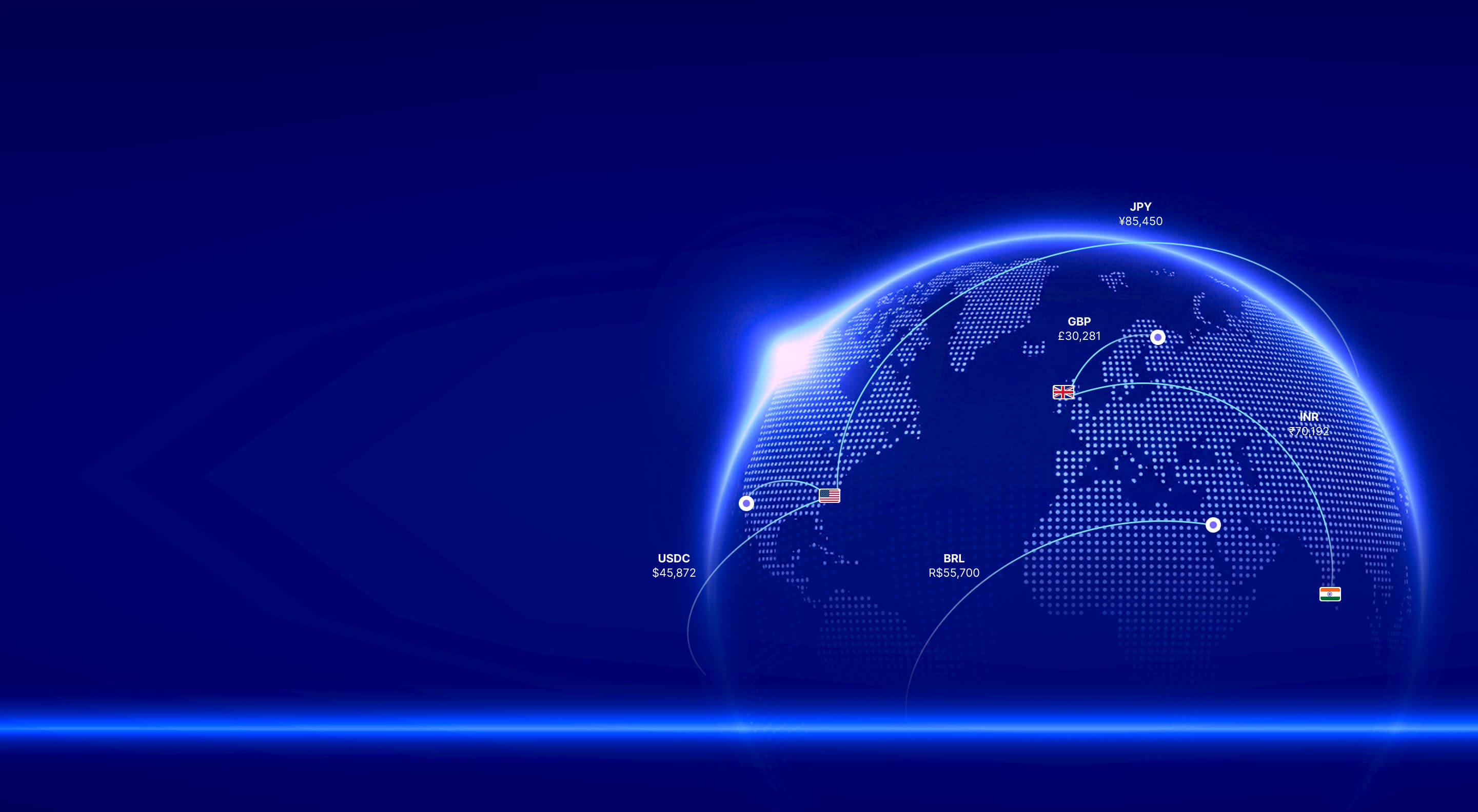 Global cross-border payments network illustration