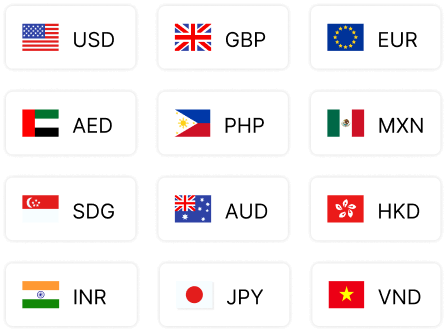 Local currencies supported